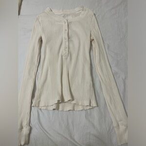 AERIE long sleeve white tee